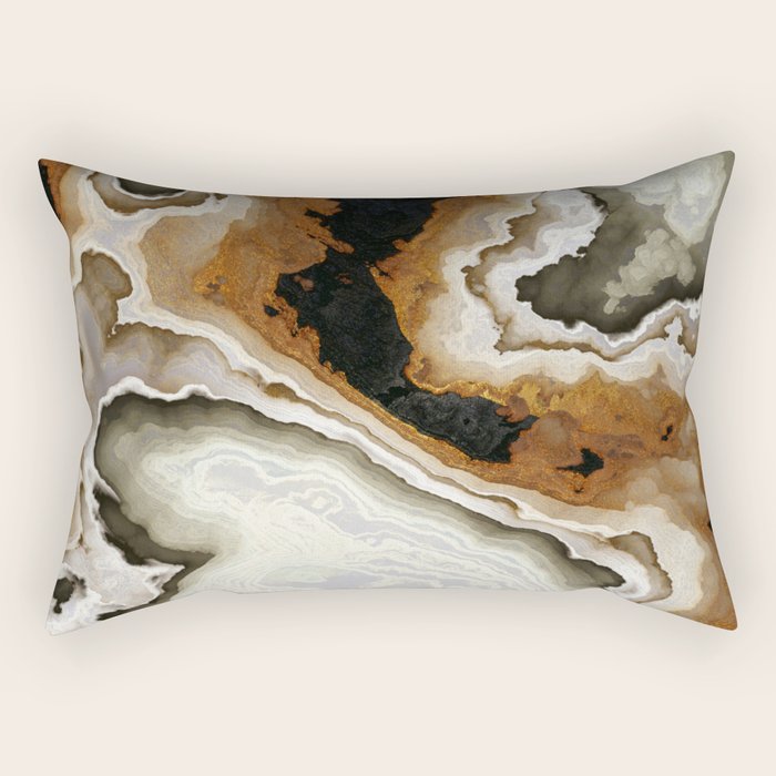 Ivory Agate Abstract Rectangular Pillow Gallery Image 2