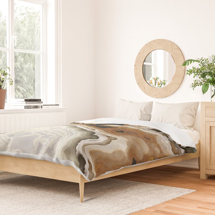 Ivory Agate Abstract Duvet Cover Gallery Image 2