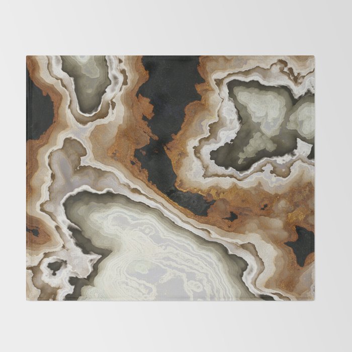 Ivory Agate Abstract Throw Blanket Gallery Image 2