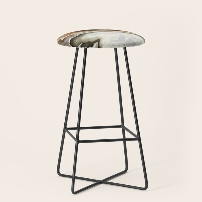 Ivory Agate Abstract Stool Gallery Image 1