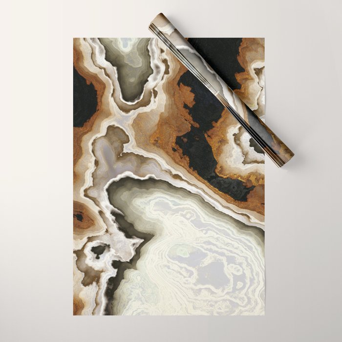 Ivory Agate Abstract Wrapping Paper Gallery Image 1