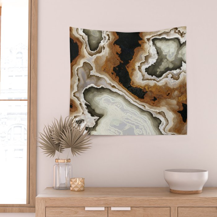 Ivory Agate Abstract Wall Tapestry Gallery Image 2