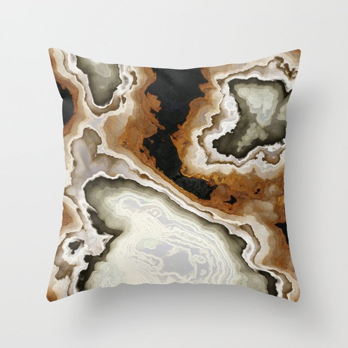 Ivory Agate Abstract Throw Pillow Gallery Image 6