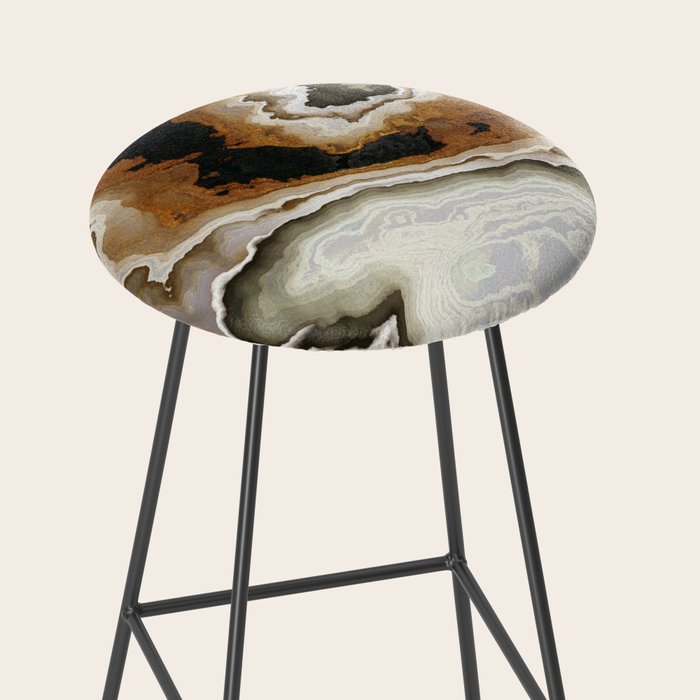 Ivory Agate Abstract Stool Gallery Image 2