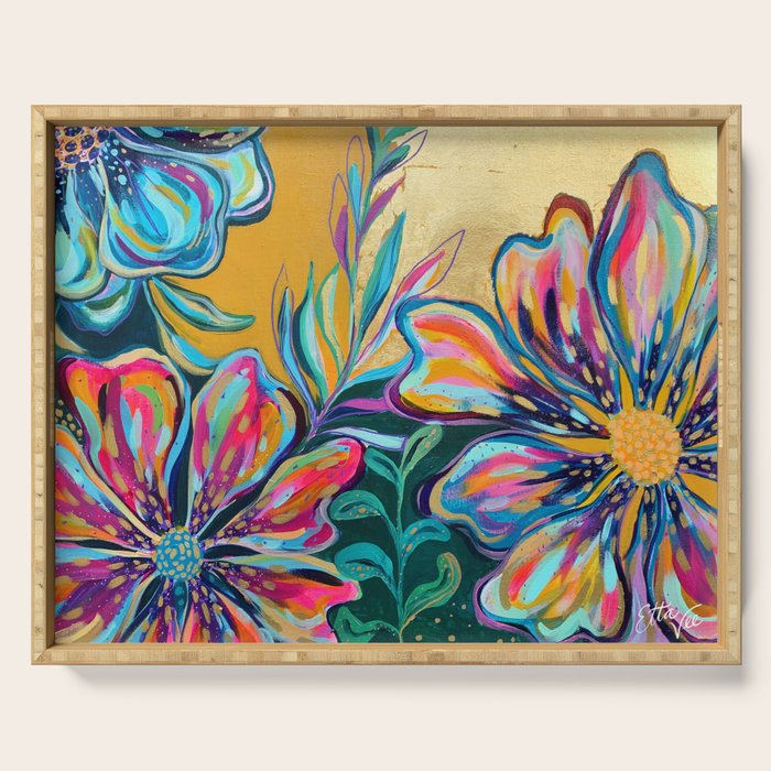 EttaVee Gilded Garden Serving Tray Gallery Image 1