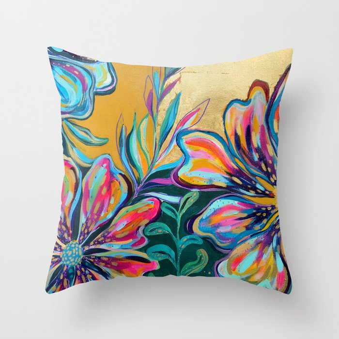 EttaVee Gilded Garden Throw Pillow Gallery Image 1