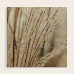 Neutral Botanical Abstract 2 x autumn plant photograph Wood Wall Art Gallery Image 1