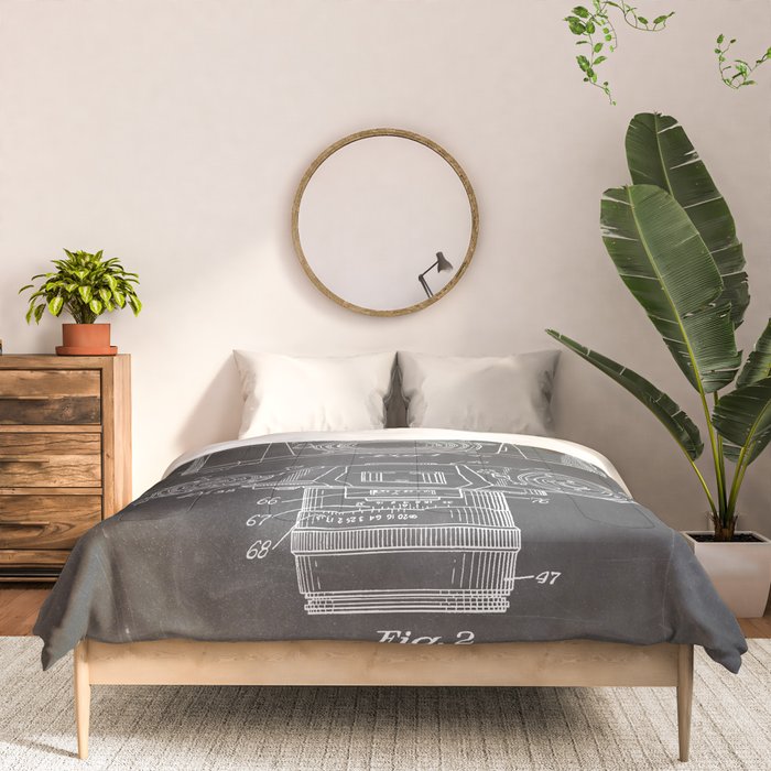 Camera Patent - Photography Art - Black Chalkboard Comforter Gallery Image 3