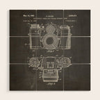 Camera Patent - Photography Art - Black Chalkboard Wood Wall Art Gallery Image 1
