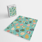 Floral Easter Eggs - Aqua Jigsaw Puzzle Gallery Image 2