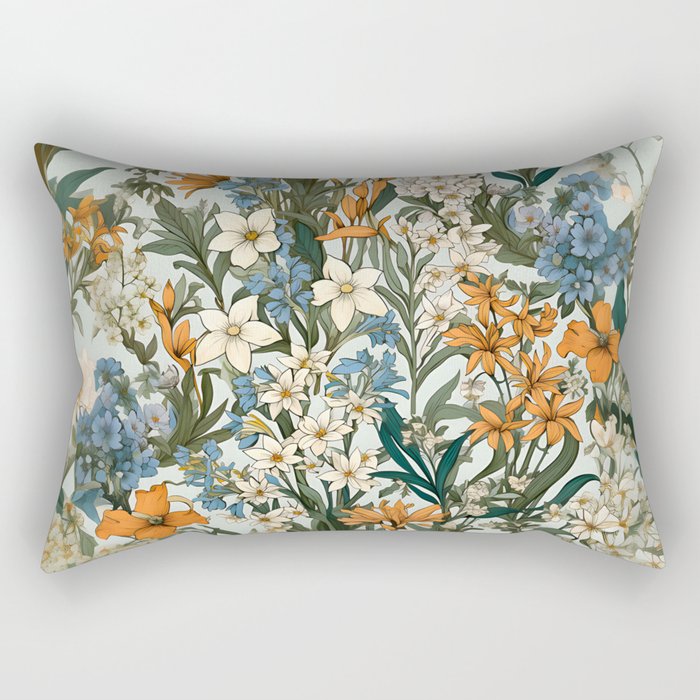 Countryside Bloom Floral Cottage Allure Rectangular Pillow Gallery Image 2