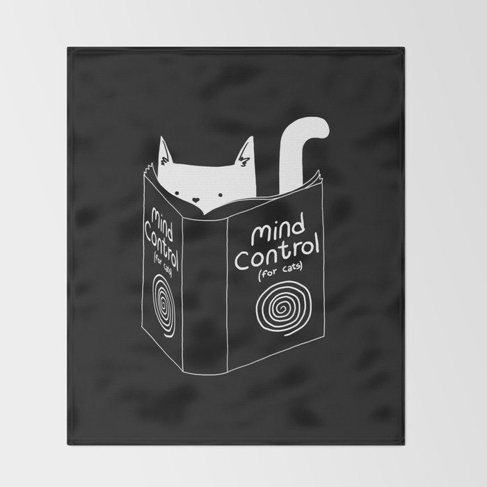 Mind Control 4 Cats Throw Blanket Gallery Image 2