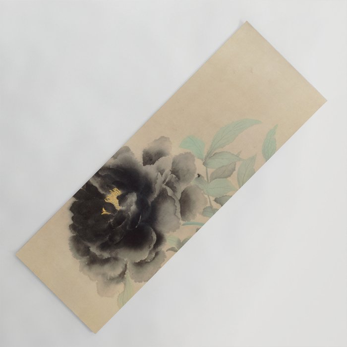 Japanese Showa Period Black Peonies - Gyoshu Hayami Yoga Mat Gallery Image 1