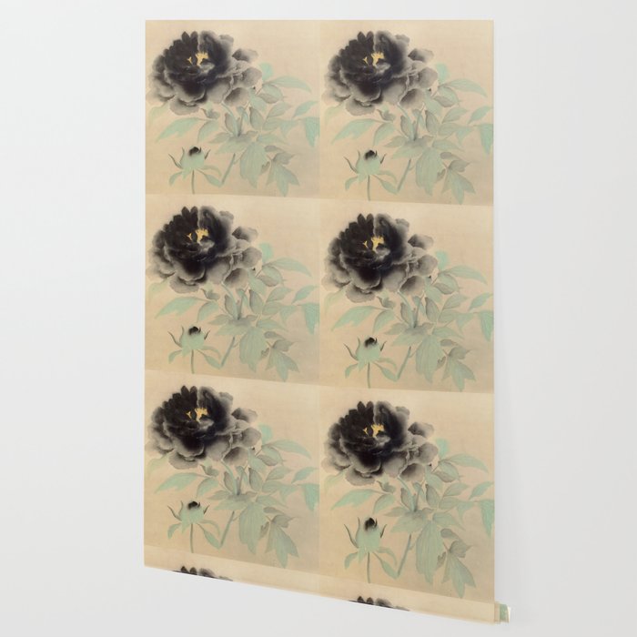 Japanese Showa Period Black Peonies - Gyoshu Hayami Wallpaper Gallery Image 2