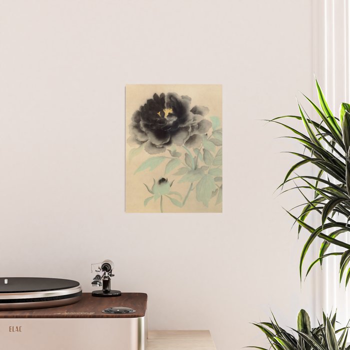 Japanese Showa Period Black Peonies - Gyoshu Hayami Poster Gallery Image 2