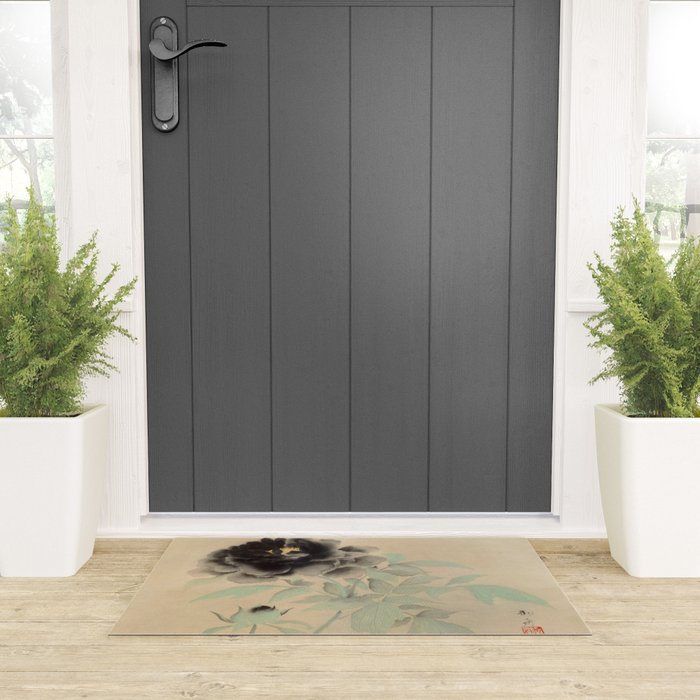 Japanese Showa Period Black Peonies - Gyoshu Hayami Welcome Mat Gallery Image 3