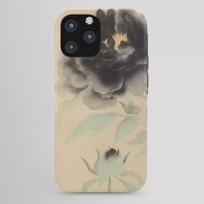 Japanese Showa Period Black Peonies - Gyoshu Hayami iPhone Case Gallery Image 44