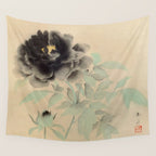 Japanese Showa Period Black Peonies - Gyoshu Hayami Wall Tapestry Gallery Image 4