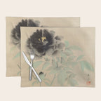 Japanese Showa Period Black Peonies - Gyoshu Hayami Placemat Gallery Image 1