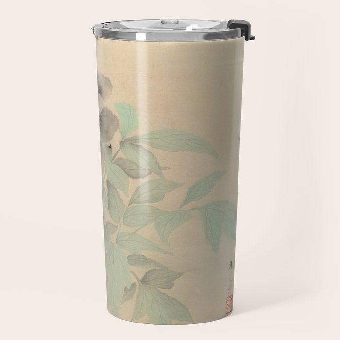 Japanese Showa Period Black Peonies - Gyoshu Hayami Travel Mug Gallery Image 2