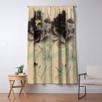 Japanese Showa Period Black Peonies - Gyoshu Hayami Window Curtain Gallery Image 5