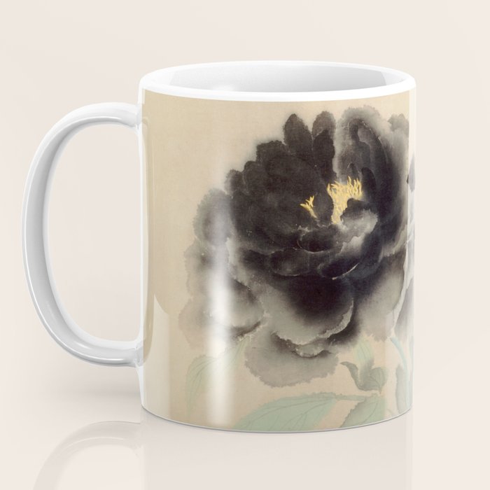Japanese Showa Period Black Peonies - Gyoshu Hayami Coffee Mug Gallery Image 3