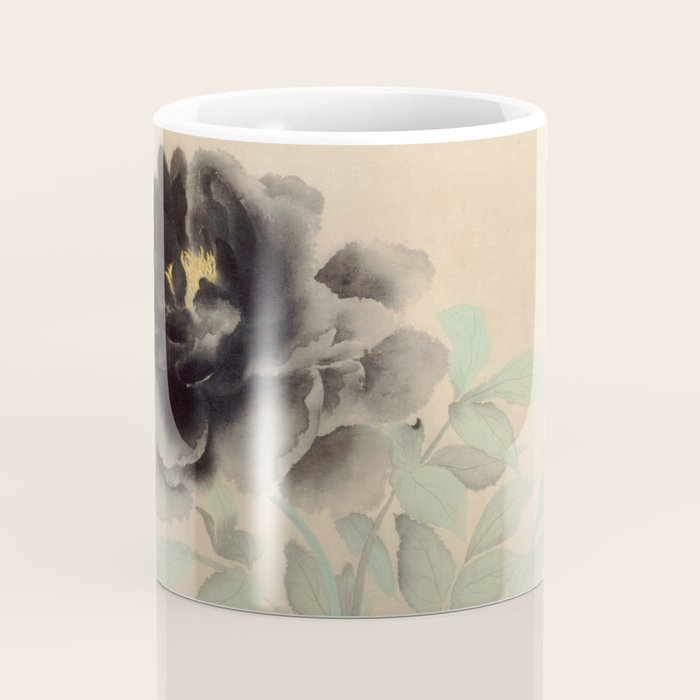 Japanese Showa Period Black Peonies - Gyoshu Hayami Coffee Mug Gallery Image 4