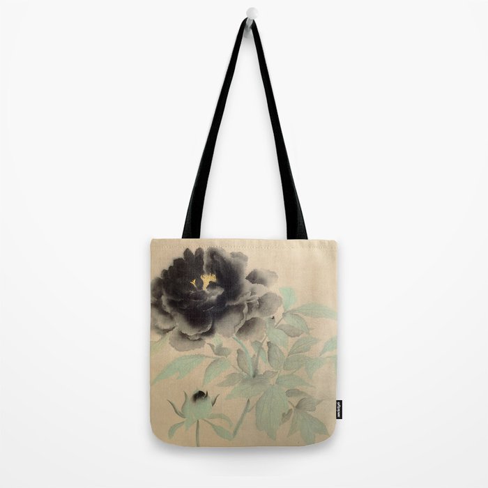 Japanese Showa Period Black Peonies - Gyoshu Hayami Tote Bag Gallery Image 2