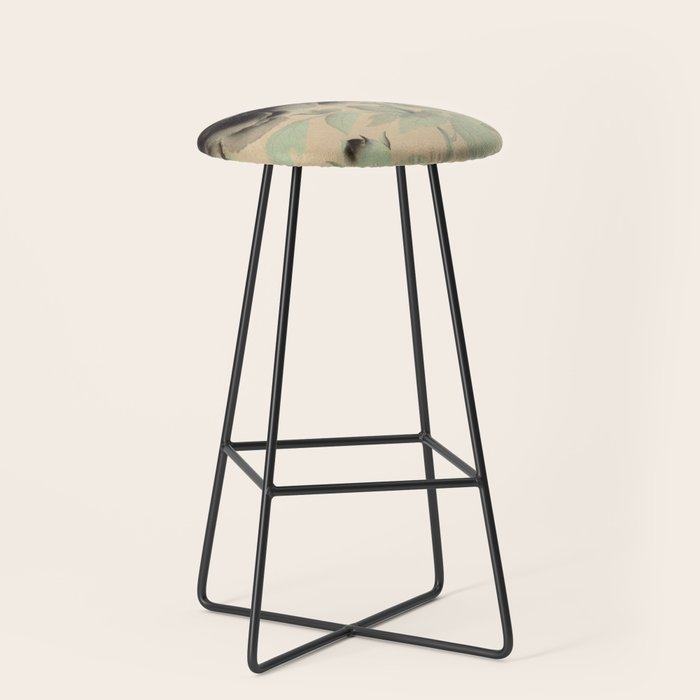 Japanese Showa Period Black Peonies - Gyoshu Hayami Stool Gallery Image 1