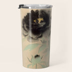Japanese Showa Period Black Peonies - Gyoshu Hayami Travel Mug Gallery Image 3
