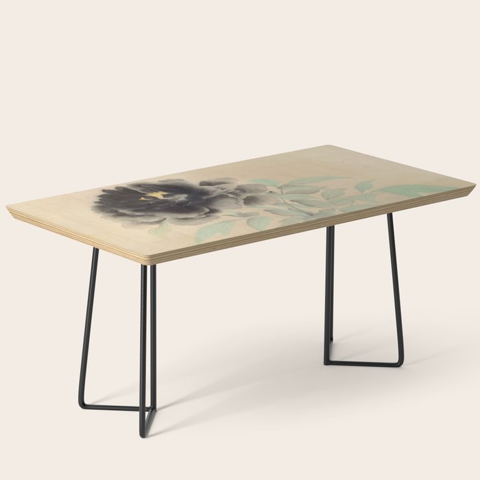 Japanese Showa Period Black Peonies - Gyoshu Hayami Coffee Table Gallery Image 1