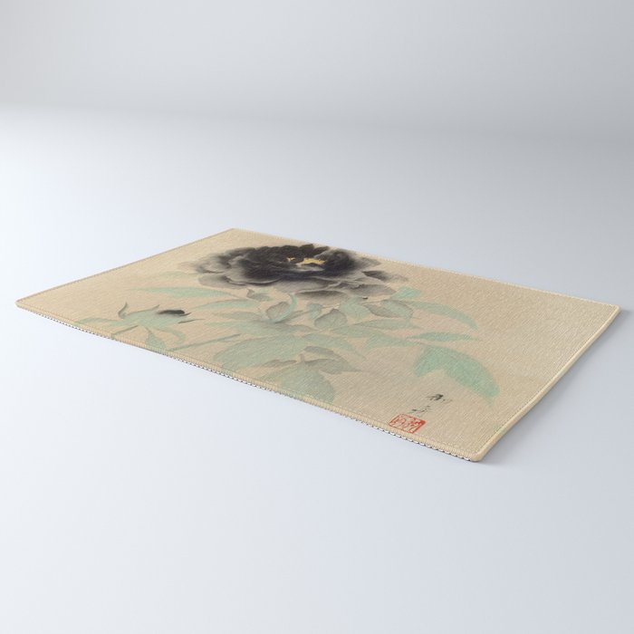 Japanese Showa Period Black Peonies - Gyoshu Hayami Rug Gallery Image 3