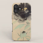 Japanese Showa Period Black Peonies - Gyoshu Hayami iPhone Case Gallery Image 1