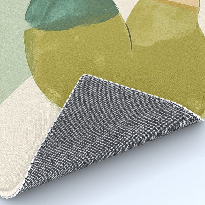 Sage Green Abstract Woman Painting Rug Gallery Image 4
