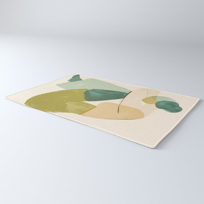 Sage Green Abstract Woman Painting Rug Gallery Image 3