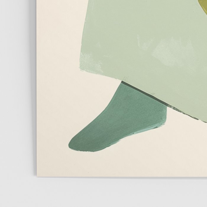 Sage Green Abstract Woman Painting Poster Gallery Image 3