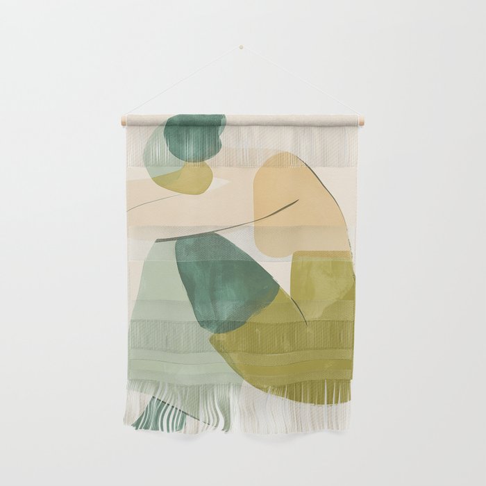 Sage Green Abstract Woman Painting Wall Hanging Gallery Image 1