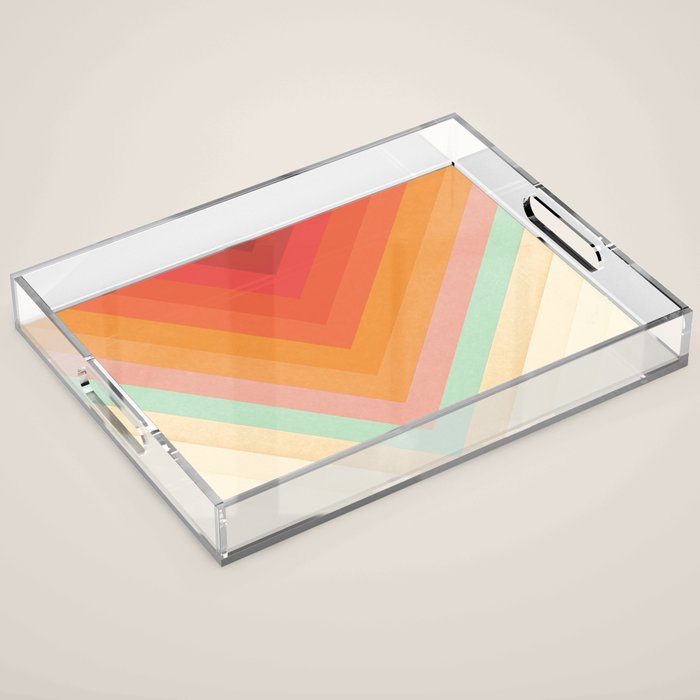 Rainbow Chevrons Acrylic Tray Gallery Image 1