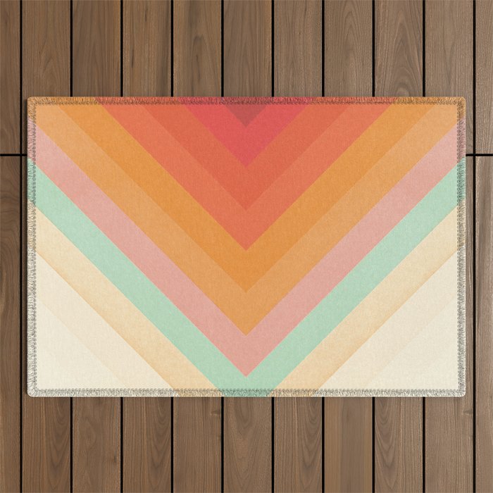 Rainbow Chevrons Outdoor Rug Gallery Image 1