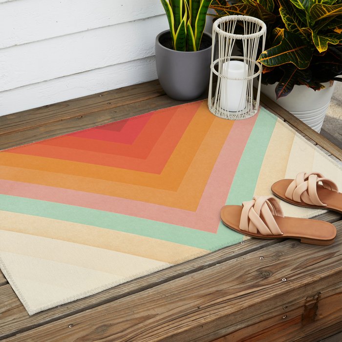 Rainbow Chevrons Outdoor Rug Gallery Image 2