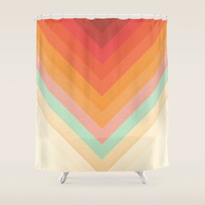 Rainbow Chevrons Shower Curtain Gallery Image 1