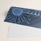 Daisies in Country Field Painting in Navy Blue Wrapping Paper Gallery Image 2