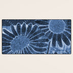 Daisies in Country Field Painting in Navy Blue Desk Mat Gallery Image 3
