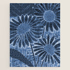 Daisies in Country Field Painting in Navy Blue Jigsaw Puzzle Gallery Image 1