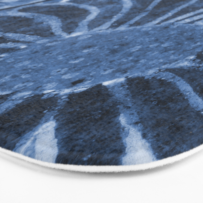 Daisies in Country Field Painting in Navy Blue Bath Mat Gallery Image 3
