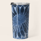 Daisies in Country Field Painting in Navy Blue Travel Mug Gallery Image 3