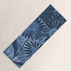 Daisies in Country Field Painting in Navy Blue Yoga Mat Gallery Image 1