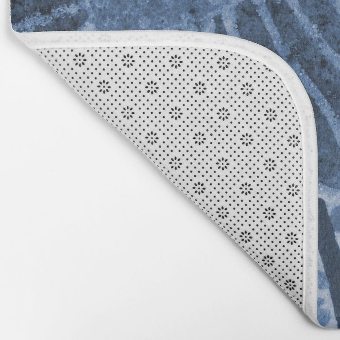 Daisies in Country Field Painting in Navy Blue Bath Mat Gallery Image 2