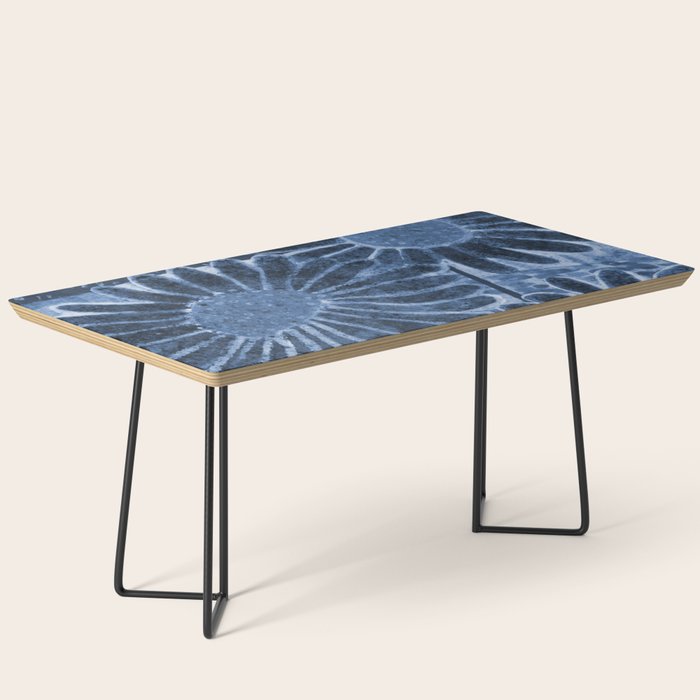 Daisies in Country Field Painting in Navy Blue Coffee Table Gallery Image 1
