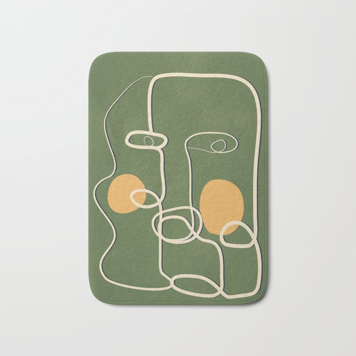 Abstract Face Line Art 06 Bath Mat Gallery Image 1